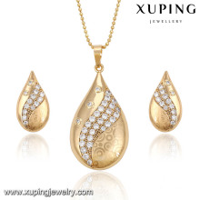 62641-Xuping neue Mode Wassertropfen Form afrikanische Gold Schmuck Sets